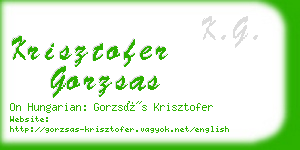 krisztofer gorzsas business card